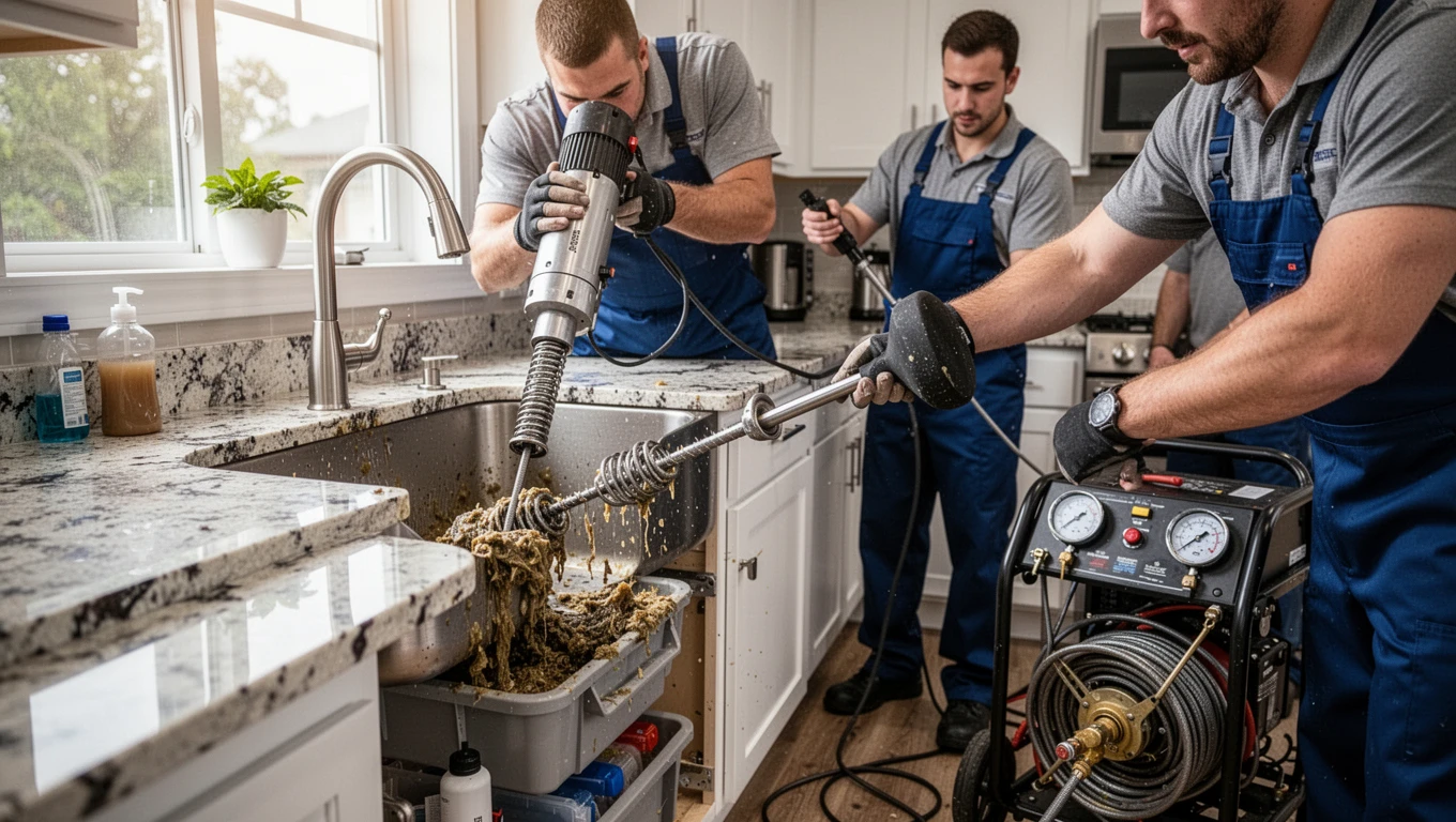 Clogged Kitchen Sink & Drain Clearing
